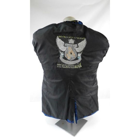 Large blazer-Cloud Style Blue Floral Pattern Velvet - Picture 8 of 10